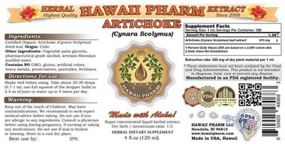 Photo of the Hawaii Pharm Artichoke label