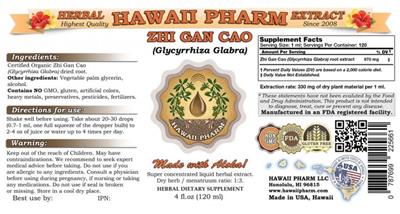 Photo of the Hawaii Pharm Zhi Gan Cao label