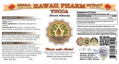 Photo of the Hawaii Pharm Yucca label