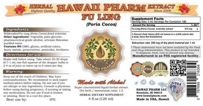 Photo of the Hawaii Pharm Fu Ling label