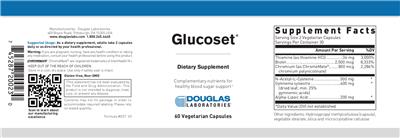 Photo of the Douglas Laboratories Glucoset label