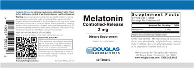 Photo of the Douglas Laboratories Melatonin Controlled-Release 2 mg label