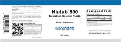 Photo of the Douglas Laboratories Niatab 500 label