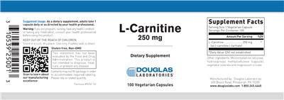 Photo of the Douglas Laboratories L-Carnitine 250 mg label