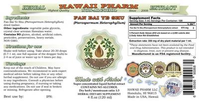 Photo of the Hawaii Pharm Fan Bai Ye Shu Non-Alcohol label