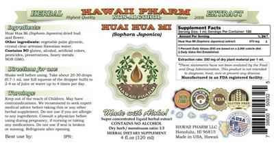 Photo of the Hawaii Pharm Huai Hua Mi Non-Alcohol label