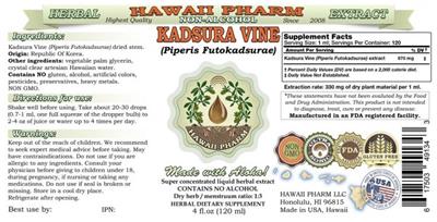 Photo of the Hawaii Pharm Kadsura Vine Non-Alcohol label