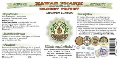 Photo of the Hawaii Pharm Glossy Privet Non-Alcohol label