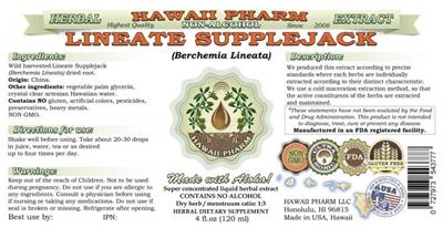 Photo of the Hawaii Pharm Lineate Supplejack Non-Alcohol label