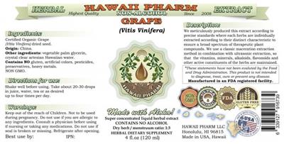 Photo of the Hawaii Pharm Grape Non-Alcohol label