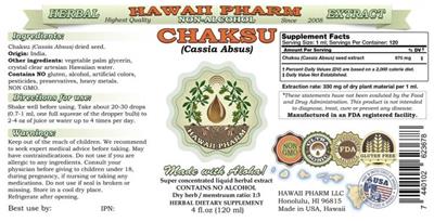 Photo of the Hawaii Pharm Chaksu Non-Alcohol label