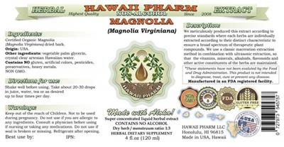 Photo of the Hawaii Pharm Magnolia Non-Alcohol label
