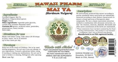 Photo of the Hawaii Pharm Mai Ya Non-Alcohol label