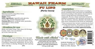 Photo of the Hawaii Pharm Fu Ling Non-Alcohol label