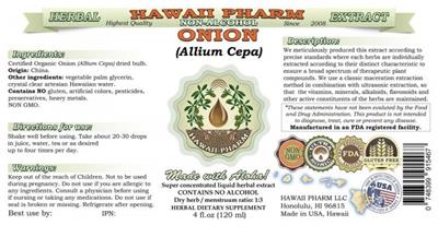 Photo of the Hawaii Pharm Onion Non-Alcohol label