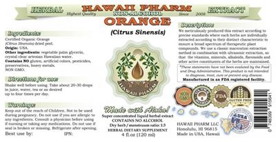 Photo of the Hawaii Pharm Orange (Citrus sinensis) Non-Alcohol label