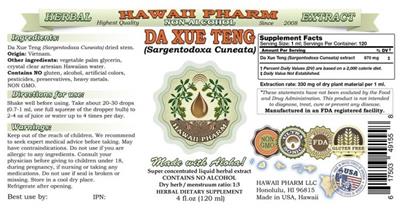 Photo of the Hawaii Pharm Da Xue Teng Non-Alcohol label