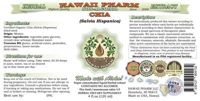 Photo of the Hawaii Pharm Chia Non-Alcohol label
