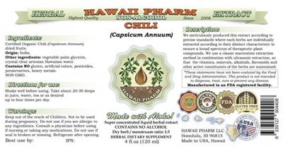 Photo of the Hawaii Pharm Chili Non-Alcohol label