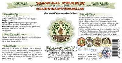 Photo of the Hawaii Pharm Chrysanthemum Non-Alcohol label
