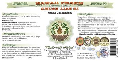 Photo of the Hawaii Pharm Chuan Lian Zi Non-Alcohol label