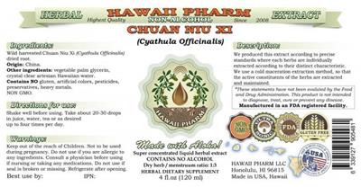 Photo of the Hawaii Pharm Chuan Niu Xi Non-Alcohol label