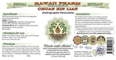 Photo of the Hawaii Pharm Chuan Xin Lian Non-Alcohol label