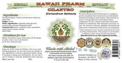 Photo of the Hawaii Pharm Cilantro Non-Alcohol label