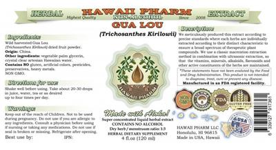 Photo of the Hawaii Pharm Gua Lou Non-Alcohol label