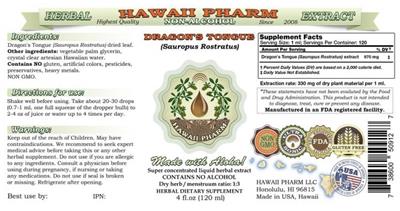Photo of the Hawaii Pharm Dragon's Tongue Non-Alcohol label