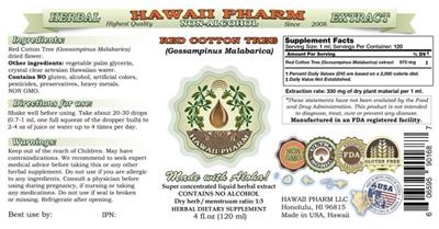 Photo of the Hawaii Pharm Red Cotton Tree Non-Alcohol label