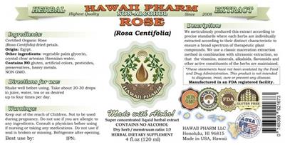 Photo of the Hawaii Pharm Rose Non-Alcohol label