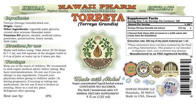 Photo of the Hawaii Pharm Torreya Non-Alcohol label