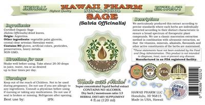 Photo of the Hawaii Pharm Sage Non-Alcohol label