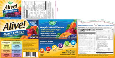 Photo of the Nature's Way Alive! Men's Energy label