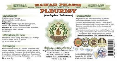 Photo of the Hawaii Pharm Pleurisy Non-Alcohol label
