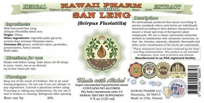 Photo of the Hawaii Pharm San Leng Non-Alcohol label