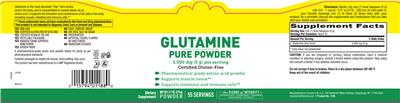Photo of the Country Life Glutamine Pure Powder 5,000 mg (5 g) label