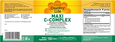 Photo of the Country Life Maxi C-Complex label