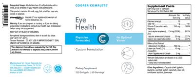 Photo of the Cooper Complete Eye Health label
