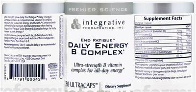 Photo of the Integrative Therapeutics End Fatigue Daily Energy B Complex label