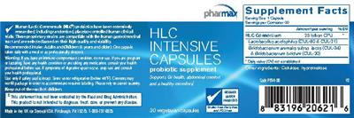Label of HLC Intensive Capsules