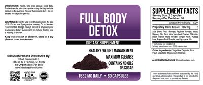 Photo of the Infiniti Creations Full Body Detox label