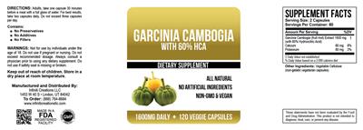 Photo of the Infiniti Creations Garcinia Cambogia with 60% HCA label