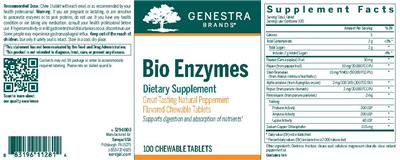 Photo of the Genestra Brands Bio Enzymes Great-Tasting Natural Peppermint Flavored label