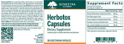Photo of the Genestra Brands Herbotox Capsules label