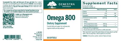 Photo of the Genestra Brands Omega 800 label