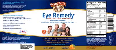 Photo of the Barlean's Eye Remedy Tangerine Smoothie label