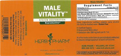 Photo of the Herb Pharm Male Vitality label