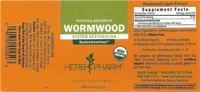 Photo of the Herb Pharm Wormwood label